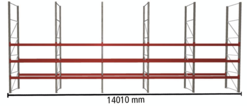 META Portapallet MULTIPAL per 40 pallet, 14010 mm di larghezza, 4 piani di stoccaggio