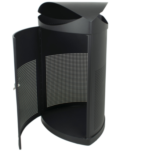 Cestino per rifiuti con tetto di protezione, 60 l, nero