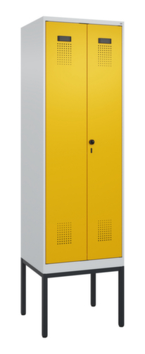 C+P Armadietto bianco e nero Evolo PLUS con doppio scomparto e telaio di base