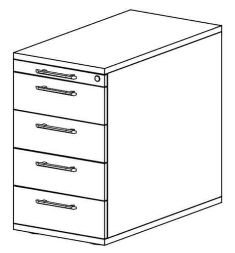 Contenitore per stand Up and Down, 4 cassetto(i), quercia/quercia