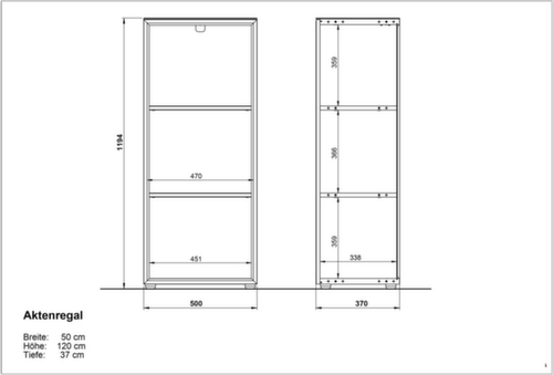 Scaffale per cartelle GW-MONTERIA con ripiano superiore con supporto in vetro di sicurezza