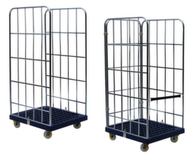 Contenitore per rotoli con piastra di base in plastica