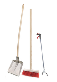 Flora Set di attrezzature per la pulizia esterna con pala, scopa e benna