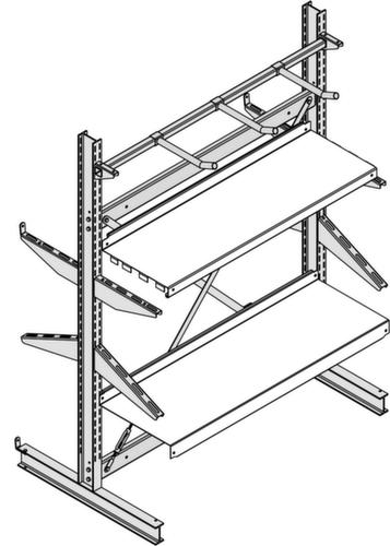 Sospensione per bracci a sbalzo tubolari per scaffale con bracci a sbalzo