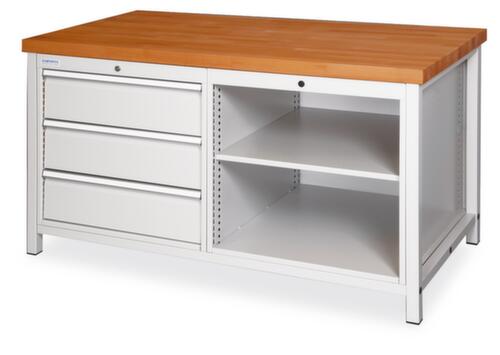 Bedrunka + Hirth Banco da lavoro con struttura in molti colori e piani diversi