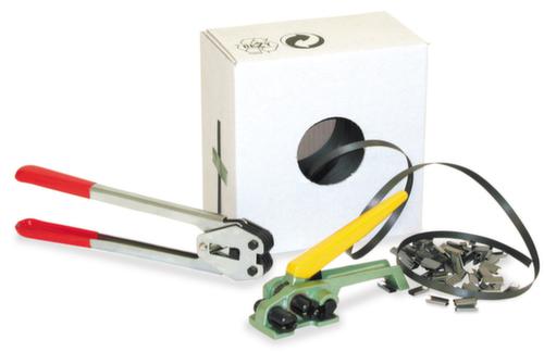Set di reggiatura Starter con reggia in PP in scatola dispenser
