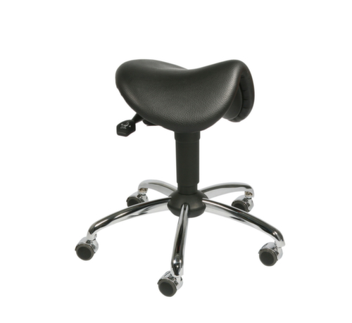 meychair Sgabello a sella Assistent Futura AF4, sedile nero, ruote
