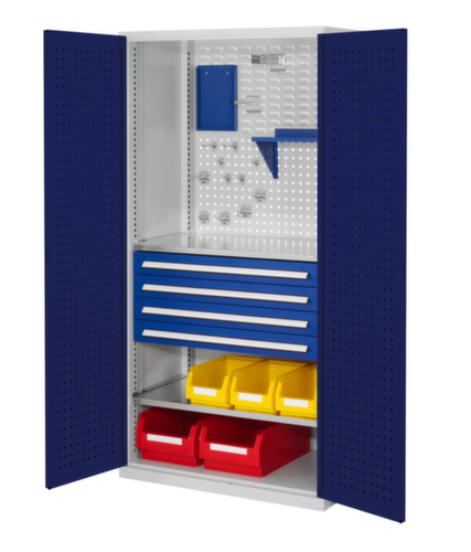 Kappes Armadio da officina RasterPlan® con porte in lamiera forata, 4 cassetto(i)