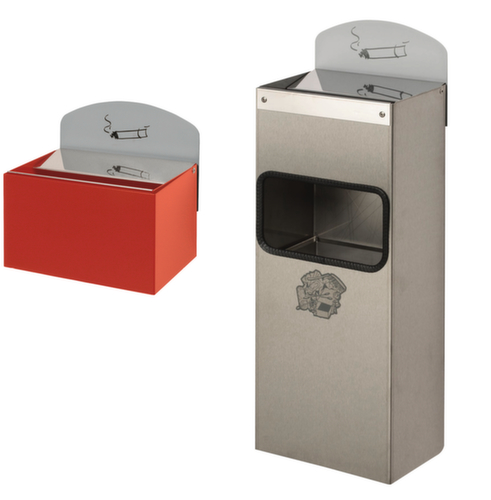 Posacenere a parete o combinato con piastra posteriore