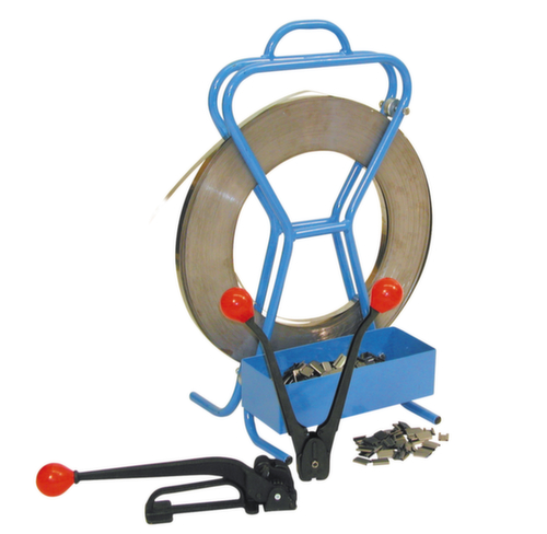 Set di reggiatura Eco con cinghia d'acciaio, larghezza nastro 16 mm