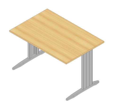 Quadrifoglio Scrivania Practika con struttura a C