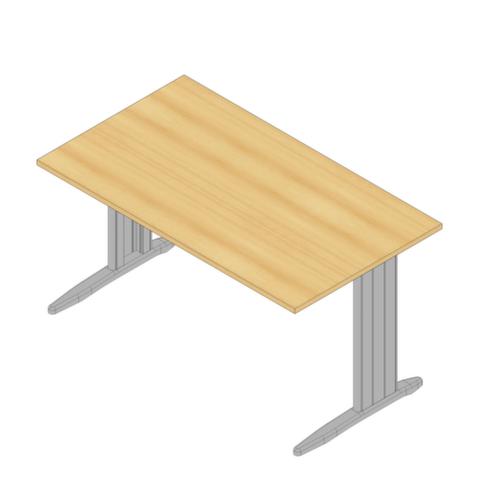 Quadrifoglio Scrivania Practika con struttura a C