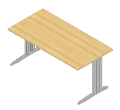 Quadrifoglio Scrivania Practika con struttura a C