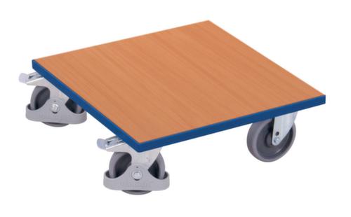 VARIOfit Carrello di trasporto con piattaforma di carico in legno, carico massimo 400 kg, gommatura in TPE