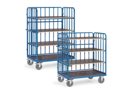 fetra Carrello a ripiani SUPER-MULTIVARIO con 3 pareti in acciaio tubolare