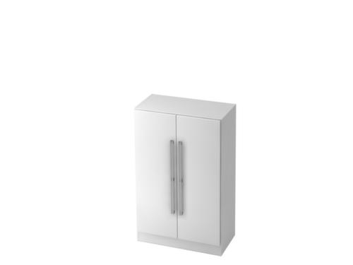 Armadio ufficio a doppia anta Up and Down, 3 altezze raccoglitori, bianco/bianco