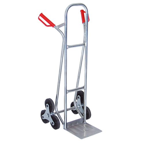 Autocarro con scala a 3 stelle in alluminio, carico massimo 150 kg, larghezza pala 280 mm