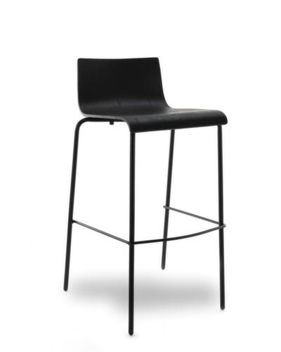 sgabello da bar SIT-ON BB-5 con schienale basso, sedile nero