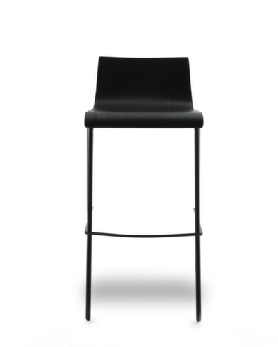 sgabello da bar SIT-ON BB-5 con schienale basso, sedile nero