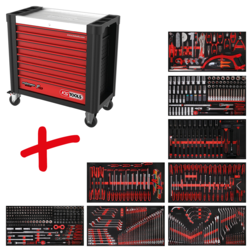 Set di carrelli da officina Performanceplus P25 con 564 utensili per 8 cassetti