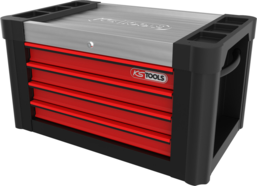 PERFORMANCEplus BLACK/ROT Carrello da officina con 4 cassetti