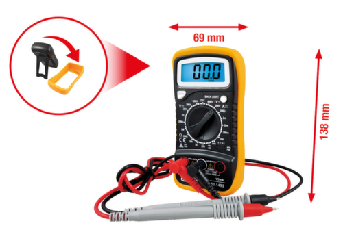 Multimetro digitale con sonde di prova