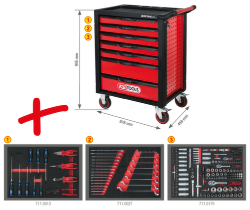 KS Tools Carrello portautensili RACINGline, 7 cassetto(i)