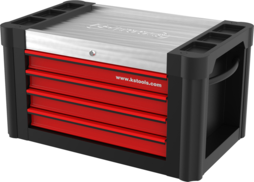 PERFORMANCEplus BLACK/ROT Carrello da officina con 4 cassetti