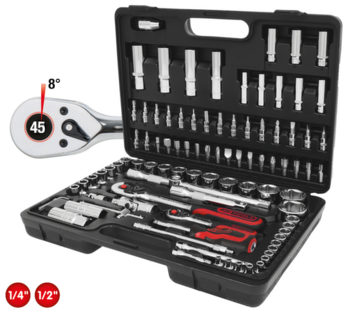 Set di chiavi a bussola 1/4"+1/2" CHROMEplus