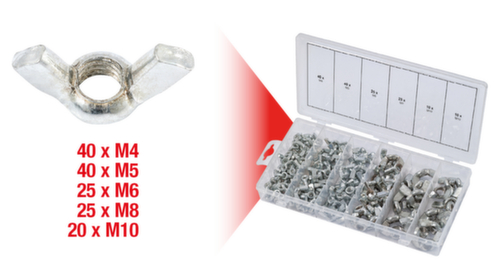 Assortimento di dadi ad alette