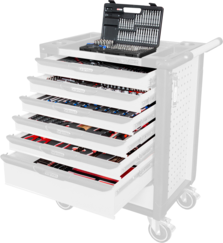 Set di inserti del sistema universale per 6 cassetti con 598 utensili di qualità superiore
