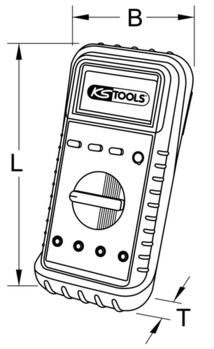 Multimetro digitale con sonde di test e pinze a coccodrillo