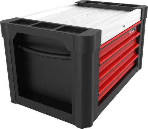 PERFORMANCEplus BLACK/ROT Carrello da officina con 4 cassetti