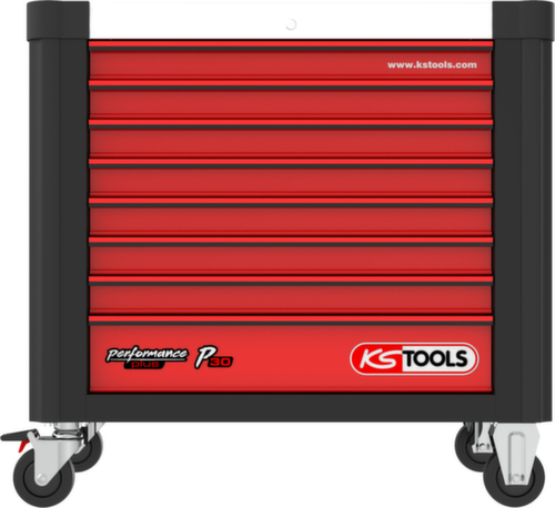 PERFORMANCEplus P30 BLACK/ROT Carrello da officina con 8 cassetti