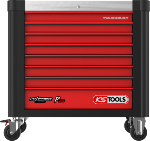 PERFORMANCEplus P25 BLACK/ROT Carrello da officina con 8 cassetti