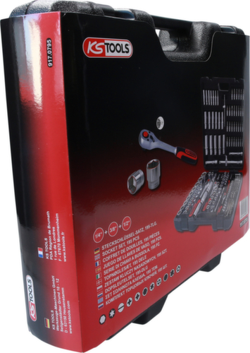 Set di chiavi a bussola 1/4"+3/8"+1/2"