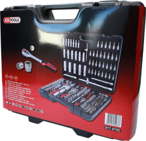 Set di chiavi a bussola 1/4"+3/8"+1/2"