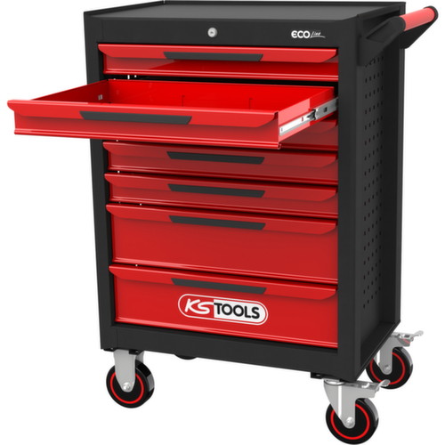 Carrello da officina ECOline BLACK/ROT con 7 cassetti
