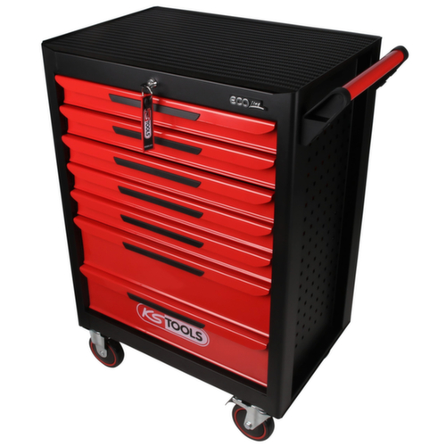 Carrello da officina ECOline BLACK/ROT con 7 cassetti