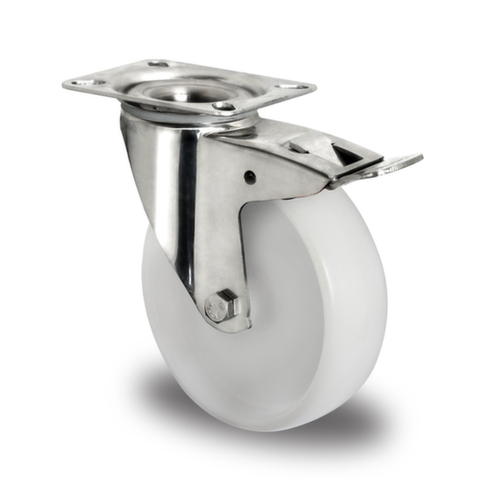 Cascoo Ruota orientabile con fermo totale, carico massimo 130 kg, gommatura in poliammide
