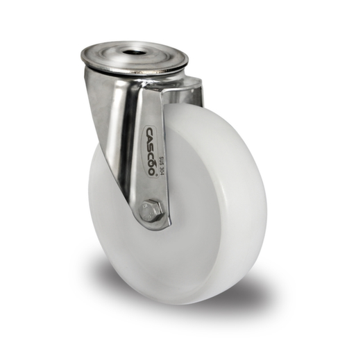 Cascoo Ruota orientabile con foro passante, carico massimo 300 kg, gommatura in poliammide