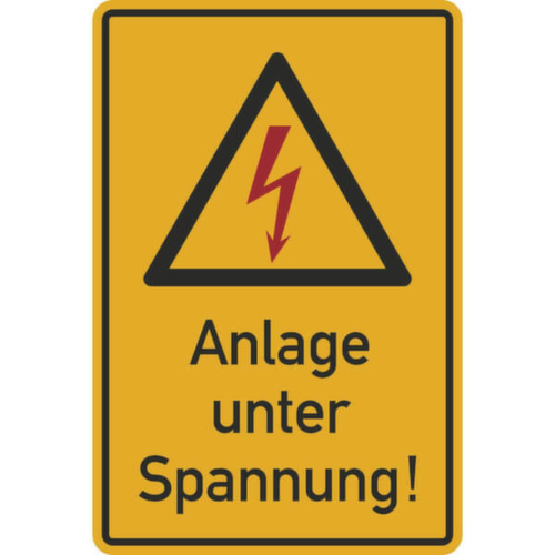 cartello segnaletico SafetyMarking® simbolo di tensione, "Impianto sotto tensione"