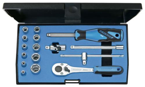 20 EMU-10 Set di chiavi a bussola 1/4" 16 pezzi esagono 4-13 mm