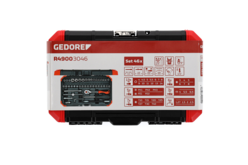 GEDORE R49003046 Set di chiavi a bussola 1/4" 4-14mm 46 pezzi