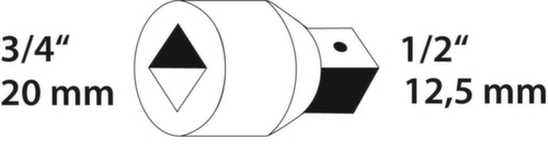 GEDORE 3219 Riduttore da 3/4" a 1/2"