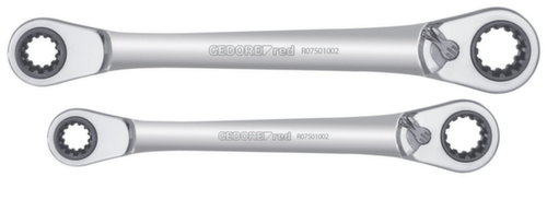 R07501002 Set di chiavi a cricchetto a doppio anello 63 diverse misure di chiavi 2 pezzi