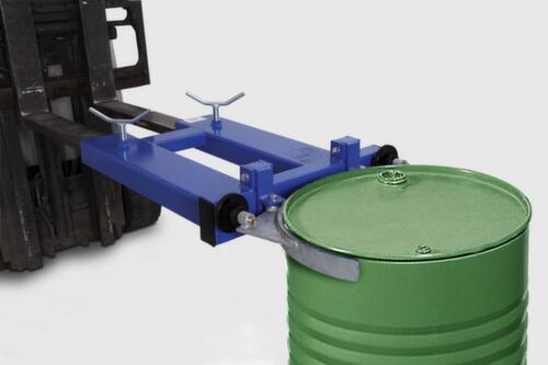 pinza per fusti da 200/220 litri per fusti in acciaio e plastica, supporto verticale