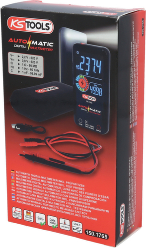 KS Tools Automatic digital multimeter incl. test probes