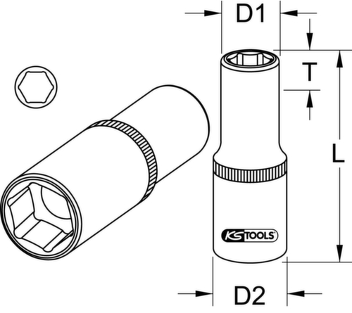 KS Tools 1/2" hexagon socket