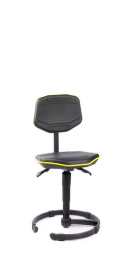 meychair Sedia girevole da lavoro PRO+ W30 con bordino, sedile PU espanso nero, con anello inferiore
